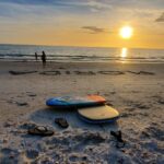 Sunset on a Southwest Florida beach with white sand and Gulf of Mexico