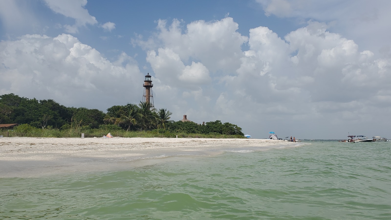 Sanibel Lighthouse Beach with shells on Sanibel Island Florida