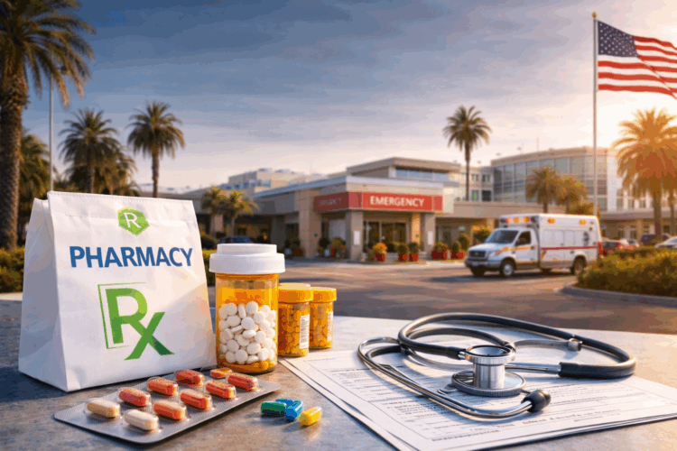 Système de santé aux États-Unis avec hôpital, ambulance et médicaments – coût healthcare USA