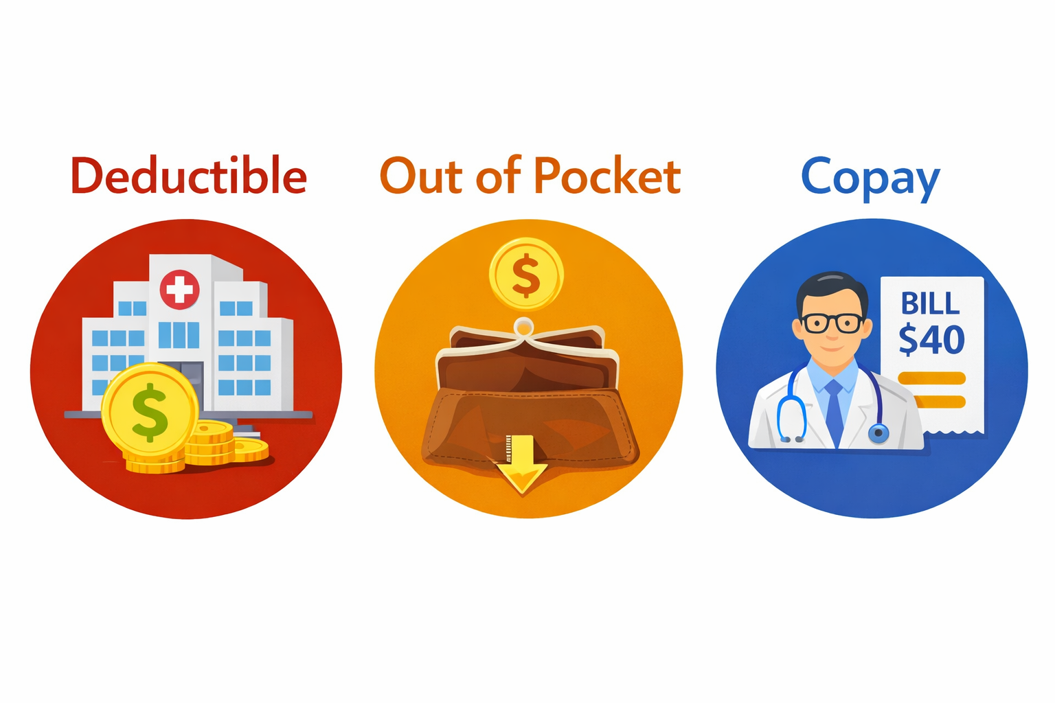 Deductible, copay et out-of-pocket expliqués – fonctionnement assurance santé États-Unis